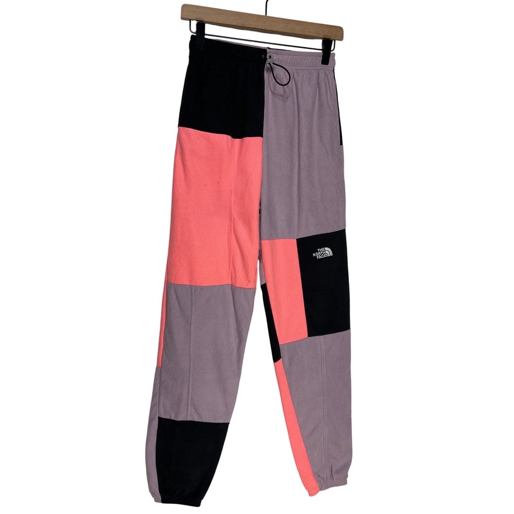 Frankie Collective Upcycled North Face Fleece Patchwork Joggers Pink Purple XS